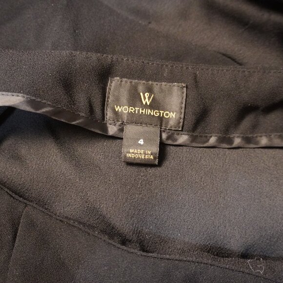 WORTHINGTON womens Black Asymmetrical Skirt - Picture 3 of 3